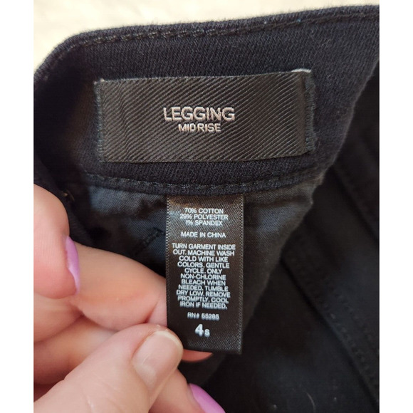 Express Jeans Women's Black Mid- Rise Distressed‎ Legging Jeans Size 4s - Picture 4 of 7